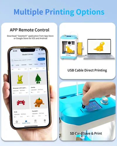 Vista 7 de Impresora 3D Mini Completamente Montada para Niños y Principiantes con WiFi - Kit de Inicio Completo con Impresora 3D de Nivelación Automática, 1