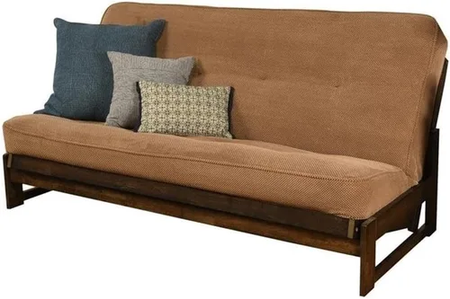 Vista 11 de Kodiak Furniture Colchón de futón de resorte de 8 pulgadas, tamaño matrimonial, colchón para sofá cama, lino aguamarina, marco no incluido