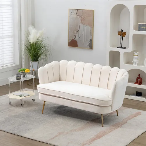 Vista 3 de Couches for Living Room，Modern Loveseat with Metal Legs for Small Space Office，Studio，Apartment Bedroom (Beige)