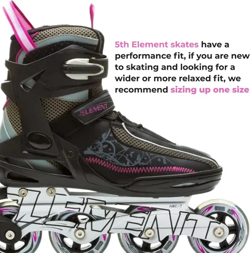 Vista 2 de 5th Element Lynx - Patines en línea para mujer con correa ajustable, ruedas de 3.150 in y bota suave, patines en línea perfectos para Roller Derby