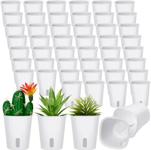 Vista 10 de Ziliny 20 piezas de 3.74 pulgadas Macetas de riego automático Macetas de riego automático para plantas de interior Macetas de plástico para jardín