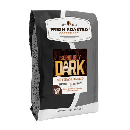 Vista 51 de Fresh Roasted Coffee, Blackbeard's Revenge, 12 onzas, tostado medio, Kosher, grano entero