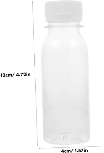 Vista 2 de Angoily 6pcs botellas de plástico pequeñas botellas de leche vacías reutilizables para almacenamiento de jugo