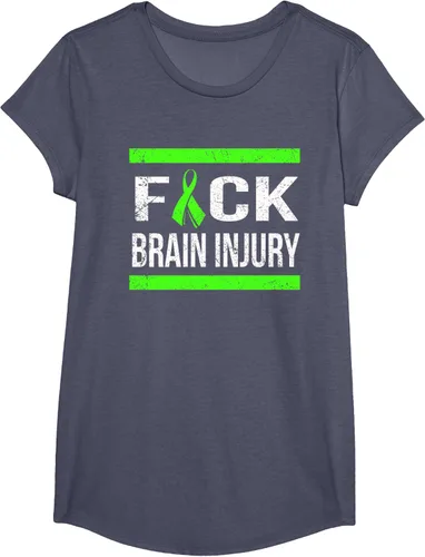 Vista 20 de Apoyo Daño cerebral Concienciación T Shirt, mujer L, Asphalt Negro