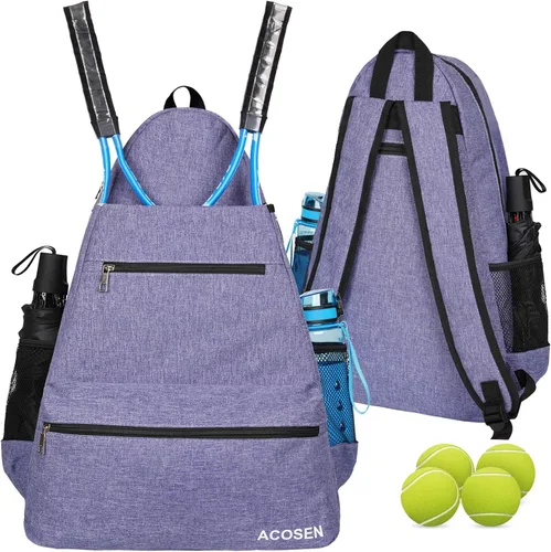 Vista 8 de ACOSEN Bolsa de Tenis Mochila de Tenis - Bolsas de Tenis Grandes para Mujeres y Hombres para Sostener Raqueta de Tenis, Palas de Pickleball, Raqueta
