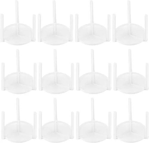 Vista 8 de Toyvian 100pcs soporte blanco plástico pizza trípode pila para restaurante contenedor pizza cajas