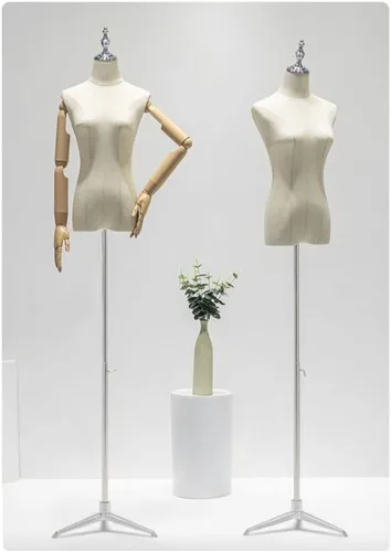Vista 2 de Adjustable Female Mannequin Torso with Detachable Head & Arms - Medium Size Dress Form for Sewing, Tailoring, Jewelry Display - Perfect for