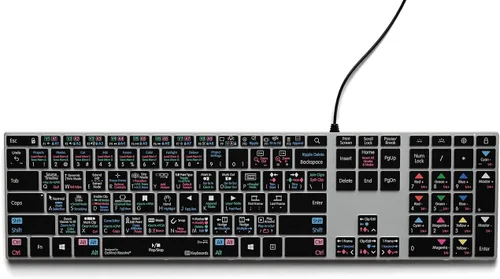 Vista 4 de KB Covers Teclado retroiluminado Davinci Resolve de aluminio - Windows - US Retroiluminación de aluminio - Ventanas