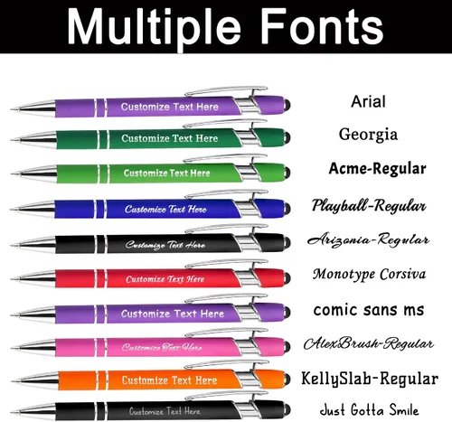 Vista 3 de 96 bolígrafos personalizados a granel con punta de lápiz capacitivo, bolígrafos personalizados con mensaje de logotipo y nombre, ideas de regalo
