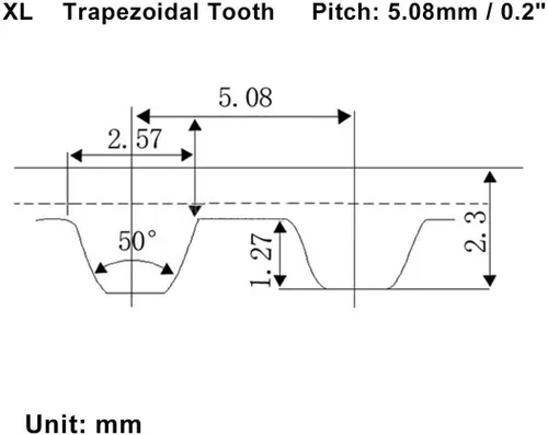 Vista 4 de 110Xl Series 025 55 dientes paso 0.200 in ancho 0.276 in correa de distribución industrial, paquete de 2