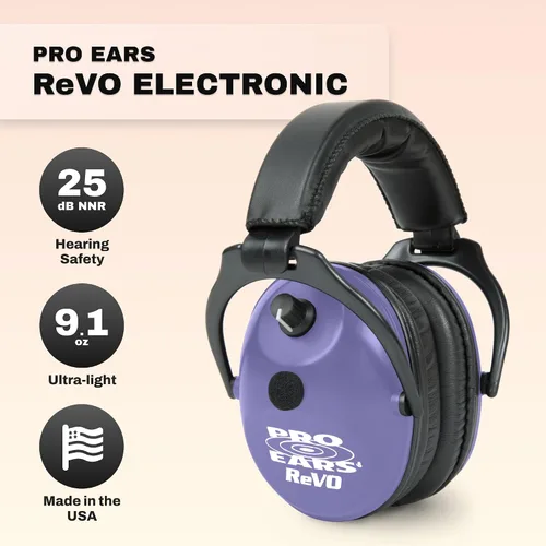 Vista 2 de Pro Ears ReVO - Orejeras electrónicas, orejeras de protección auditiva de tamaño infantil, NRR 25, placa de circuito doble, tecnología exclusiva DLSC