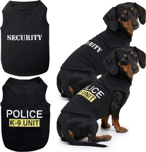 Vista 35 de Camiseta para Perro Parisian Pet - Camiseta Bordada FBI - 100% Algodón, Ropa Transpirable para Perros - Chaleco para Mascotas Sin Mangas - Camisas