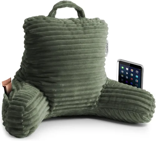 Vista 38 de Nestl Almohada de lectura para niños y adolescentes con espuma viscoelástica triturada, almohadas de respaldo de felpa de corte lujoso para leer