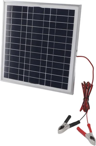 Vista 2 de Acouto : 50W Portable Solar Panel Monocrystalline Silicon Solar Panel with 9.8FT Cable 18V Red and Black Battery Clips RV Camping Hiking with Battery