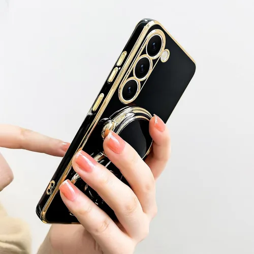 Vista 5 de Pepmune Compatible con Samsung Galaxy S22 5G Funda, Linda Funda de Astronauta 3D con Soporte Rectangular de Silicona Chapada con Protección Completa