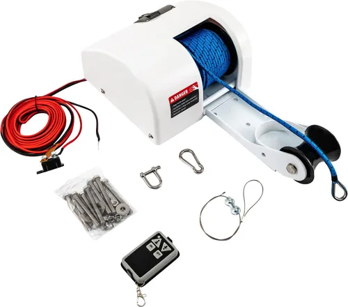 Vista 2 de Cabrestante de anclaje eléctrico, kit de molinete de anclaje para barco, cabrestantes de remolque con control remoto inalámbrico, kit de molinete