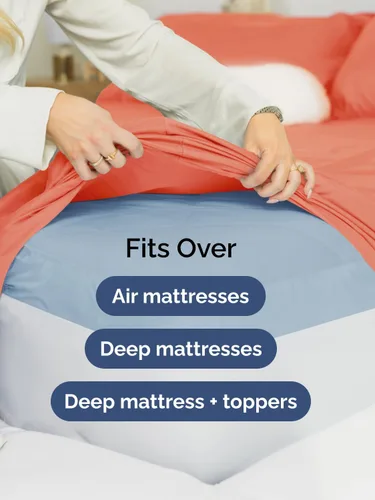 Vista 88 de Extra Deep Twin XL Sheet Set - 3 Piece College Dorm Room - White 01-Blanco