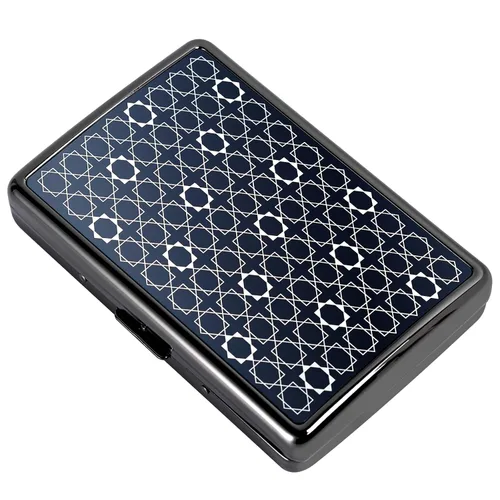 Vista 11 de Elegante, moderna y minimalista pitillera de metal - Capacidad para 10 cigarrillos de 100mm - Perfecta para mujeres - Diseño de metal ligero