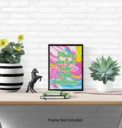 Vista 5 de Hippie Trippy - Arte de pared de baño - Decoración de pared de baño - Decoración de tocador - Cartel de baño - Impresión divertida de arte de baño