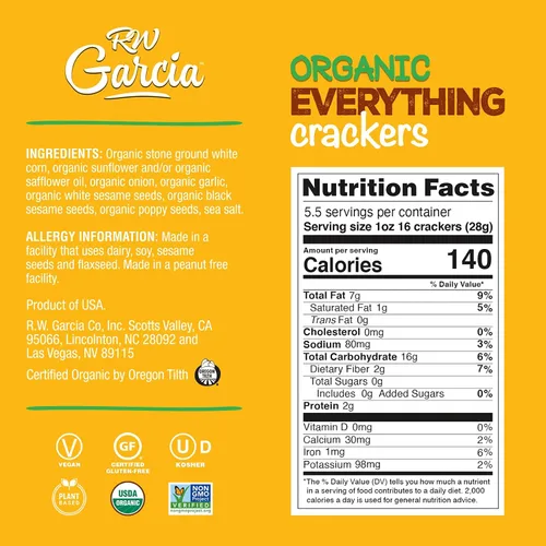 Vista 3 de RW Garcia Galletas orgánicas Todo, sin gluten, cajas de 5.5 onzas, paquete de 6
