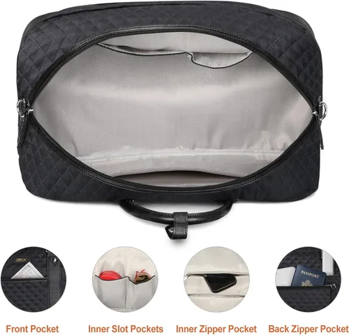 Vista 37 de IBFUN Bolsas de fin de semana para mujer, bolsa grande de lona para viaje, bolsa de viaje con compartimento para zapatos, 21 pulgadas, juego de 3