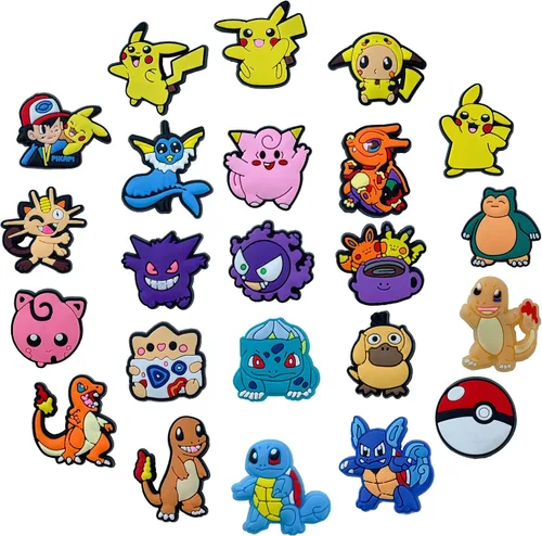 Vista 2 de Uthitio 25 Pcs Cute Cartoon Shoe Charms Pins for Boys Girls, Pink Cute Charms Pack for kids, Shoe Decoration Accessories, Party Favors Gifts.