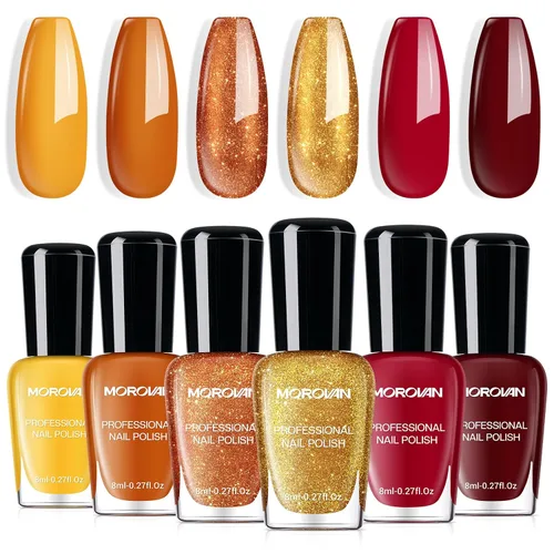 Vista 14 de Morovan Juego de esmalte de uñas degradado: esmalte de uñas de perlas de primavera y verano, esmalte de uñas rosa, azul, morado, secado rápido