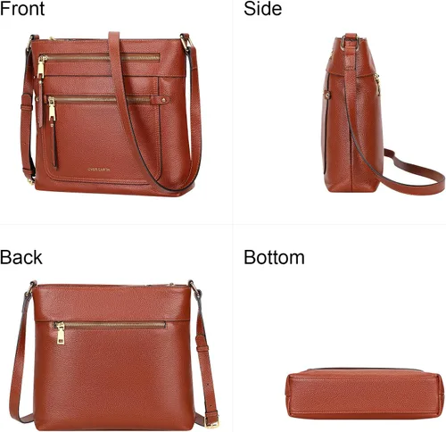 Vista 4 de Over Earth Bolsos cruzados para mujer de cuero con múltiples bolsillos