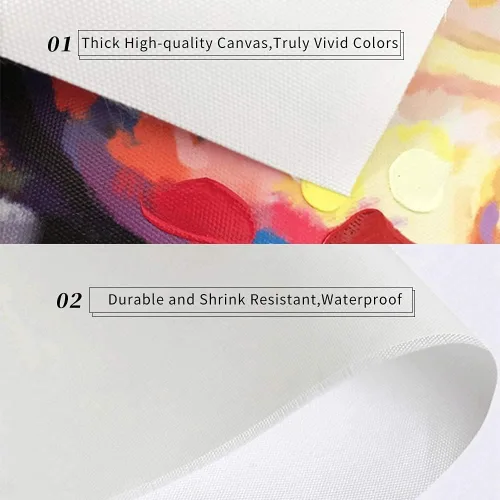 Vista 4 de INVIN ART Wassily Kandinsky - Lienzo enmarcado con estampado giclée, 3 piezas, serie de arte de pared #001, decoración de sala de estar, oficina