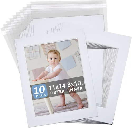 Vista 15 de Paquete de 10 tableros de respaldo solamente – Tablas de base blancas sin cortar de 11 x 14 pulgadas, sin ácidos y con núcleo blanco, ideal