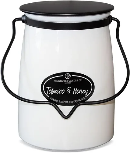 Vista 21 de Milkhouse Candle Company Vela de soja junto a canela – Canela y nuez moscada brasas aromáticas Amberwood y vainilla perfumada – Tarro de crema