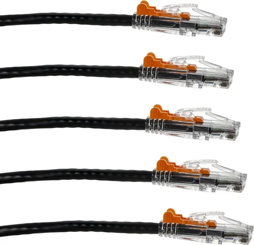 Vista 12 de NTW NTW - Cable de conexión de bloqueo de red patentado CAT6 de 1 pie, sin enganches, azul (NL-U6K-001BL)