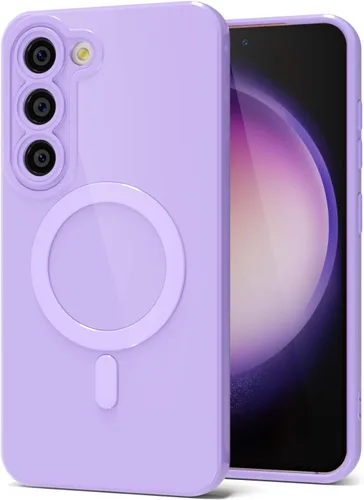 Vista 91 de Svanove Funda magnética de silicona para Samsung Galaxy S22, compatible con Magsafe, bonita funda para mujer, goma de gelatina brillante delgada