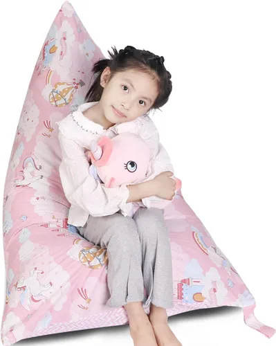 Vista 8 de LOLOMLO Funda para puf de almacenamiento de animales de peluche, lona con margaritas de felpa, artículos de almacenamiento y asiento sentado
