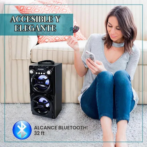 Vista 6 de Altavoz portátil con Bluetooth, Sylvania Negro