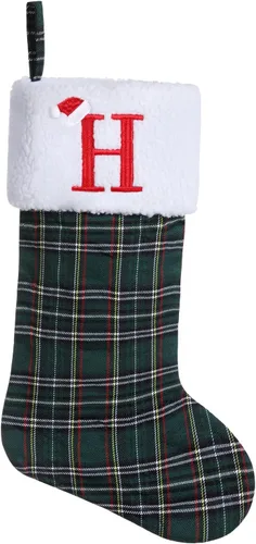 Vista 27 de Calcetines de Navidad bordados con monograma inicial de 20 pulgadas, decoración de Navidad, calcetines personalizados, decoración de temporada