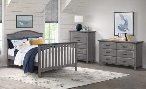 Vista 3 de Soho Baby Chandler - Kit de conversión de cuna a cama de tamaño completo, gris grafito, certificado GreenGuard Gold
