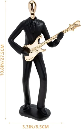 Vista 5 de ARTIBETTER Estatua de músico de guitarra, instrumento musical, guitarra, figura coleccionable, trofeo de música, adorno de escritorio para el hogar