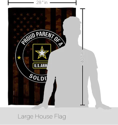 Vista 2 de Orgulloso bandera de la casa del ejército – Paquete de guardabosques de las fuerzas armadas de los Estados Unidos Americanos Militares Veteranos