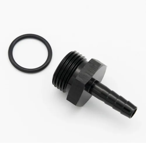 Vista 25 de Aluminio -4 AN ORB macho a 1/4 "(6.35mm) Barb Push On Manguera Adaptador Negro