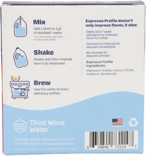 Vista 2 de Third Wave Water Agua para el Café con Minerales Mejorada con Sabor que Optimiza el Perfíl de Espresso, 0.635 oz