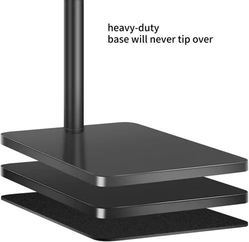 Vista 6 de Lucky Trip Soporte de suelo para tablet con base estable de doble resistencia que nunca se vuelca, altura ajustable, giratoria, soporte