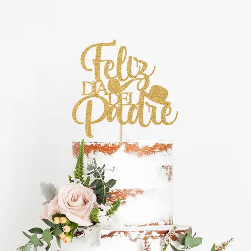 Vista 4 de Feliz Dia Del Padre - Decoración para tarta, decoración del día del padre, Feliz Cumpleanos Papa, Best Dad Ever, decoración de fiesta de cumpleaños