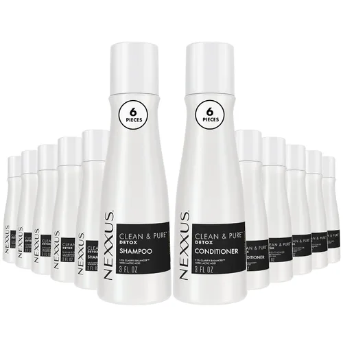 Vista 7 de Nexxus Champú y Acondicionador de Viaje, Limpio y Puro – Productos para el Cabello con Proteína de Elastina y Minerales Marinos, Sin Sulfatos, 3 Oz