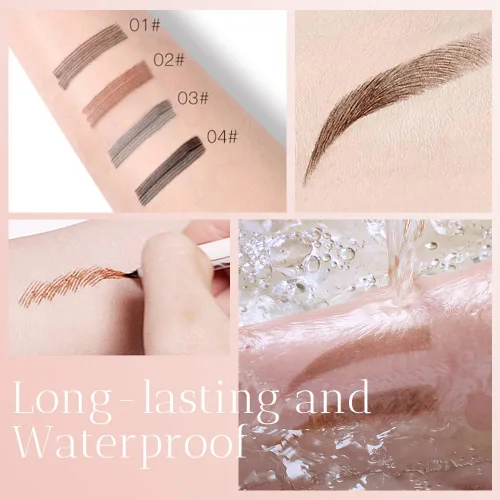 Vista 4 de 2 bolígrafos Microblading para cejas, 2026 nuevo lápiz de cejas impermeable 3D con 4 puntas, maquillaje de cejas natural de larga duración, lápiz