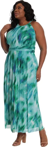 Vista 2 de London Times Maxi halter de talla grande para mujer con cintura fruncida