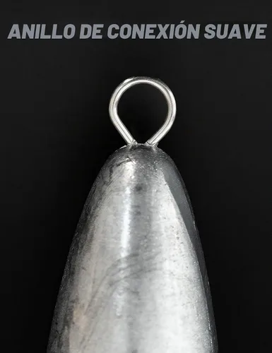 Vista 4 de BLUEWING Torpedo Plomada de Alambre Peso de Pesca para Agua Salada Plomo Bala Anillo Doble 2oz-48oz