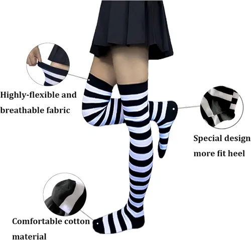 Vista 5 de Medias para mujer sobre la rodilla largo tubo muslo alto para Halloween Cosplay traje fiesta accesorio W05