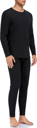 Vista 3 de COLORFULLEAF Conjunto de ropa interior térmica de algodón para hombre, ropa interior térmica de algodón para hombre, capa base, clima frío