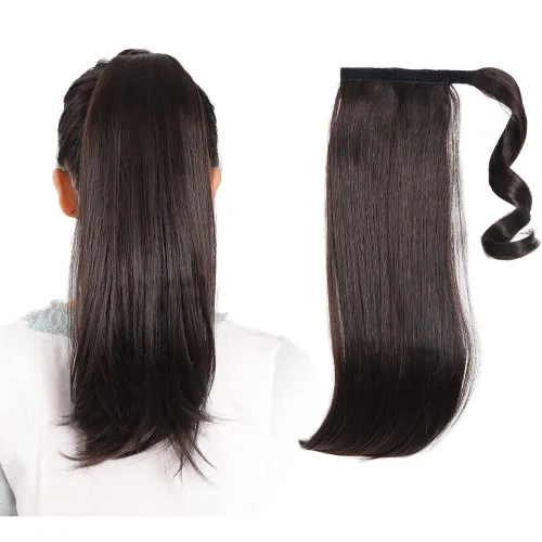 Vista 50 de Extensiones de cabello para cola de caballo, extensión de cola de caballo roja de 16 pulgadas, corta, ondulada, rizada, envolvente, cola de caballo